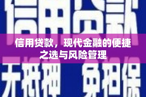 万峦信用贷款，现代金融的便捷之选与风险管理