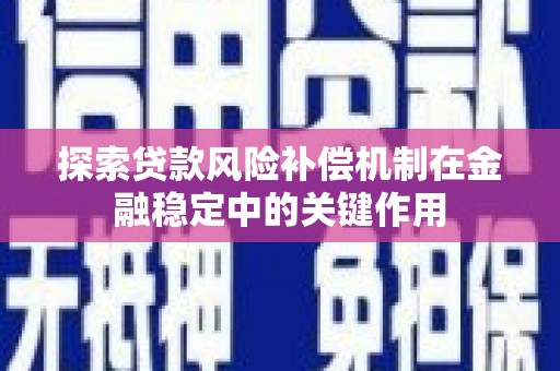 万峦探索贷款风险补偿机制在金融稳定中的关键作用