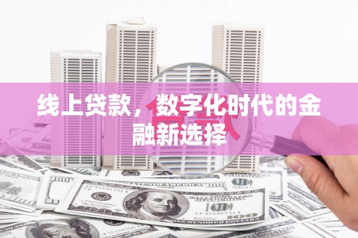 万峦线上贷款，数字化时代的金融新选择