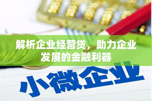 万峦解析企业经营贷，助力企业发展的金融利器