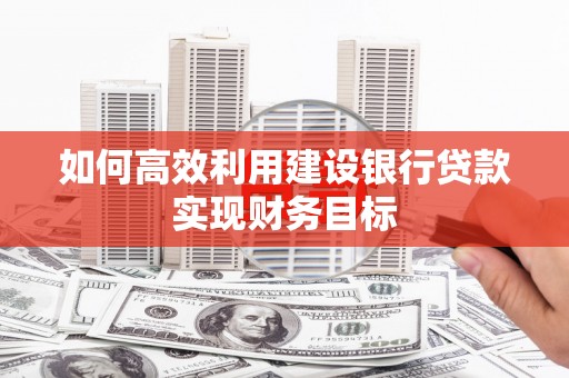 万峦如何高效利用建设银行贷款实现财务目标