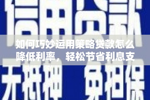 万峦如何巧妙运用策略贷款怎么降低利率，轻松节省利息支出