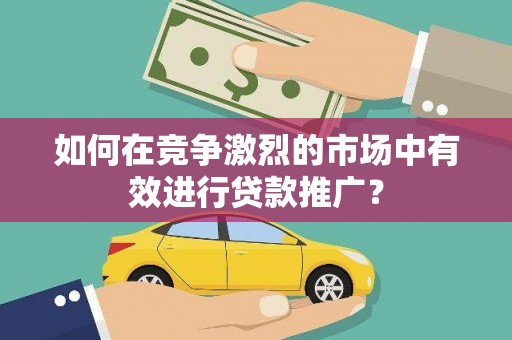 万峦如何在竞争激烈的市场中有效进行贷款推广？
