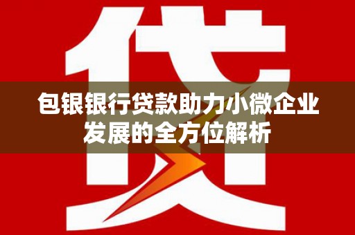 万峦包银银行贷款助力小微企业发展的全方位解析 万峦包银银行贷款助力小微企业发展的全方位解析