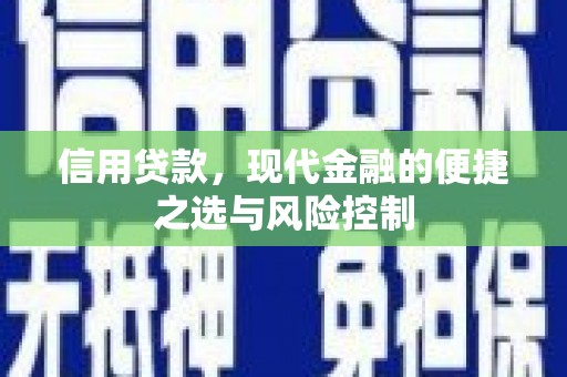 万峦信用贷款，现代金融的便捷之选与风险控制