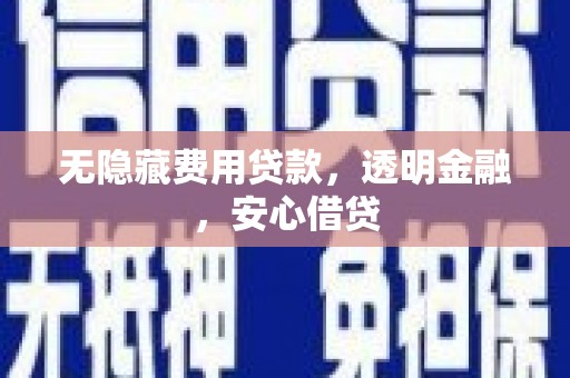 万峦无隐藏费用贷款，透明金融，安心借贷