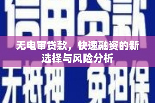 万峦无电审贷款，快速融资的新选择与风险分析