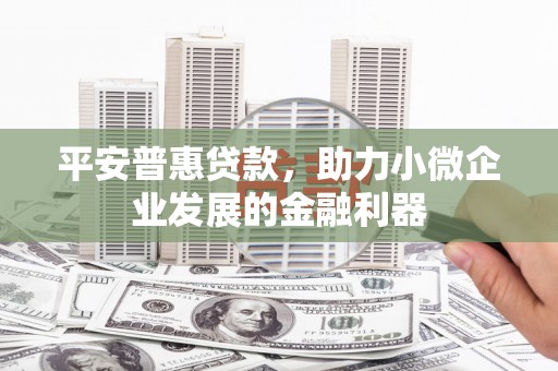万峦平安普惠贷款，助力小微企业发展的金融利器