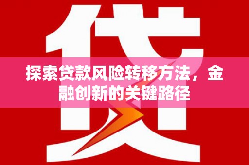 万峦探索贷款风险转移方法，金融创新的关键路径