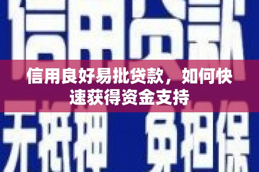 万峦信用良好易批贷款，如何快速获得资金支持