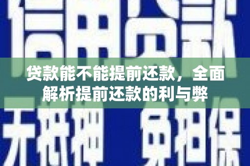 万峦贷款能不能提前还款，全面解析提前还款的利与弊