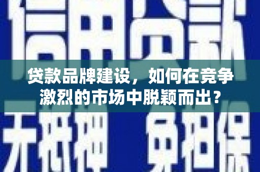 万峦贷款品牌建设，如何在竞争激烈的市场中脱颖而出？