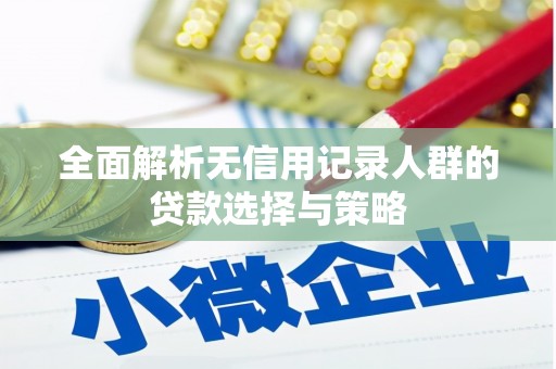 万峦全面解析无信用记录人群的贷款选择与策略