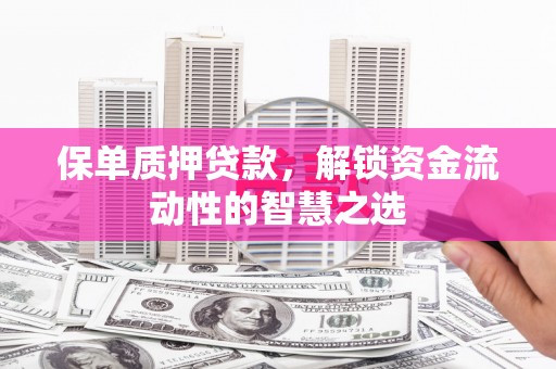 万峦保单质押贷款，解锁资金流动性的智慧之选